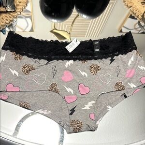 Torrid Gray and Pink Heart Print Panties